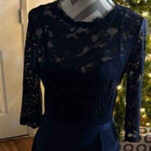 MIUSOL Navy Lace High-Low Formal Dress (M)